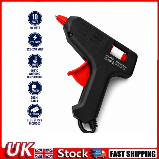 10W Hot Glue Gun Kit with 7mm Glue Sticks DIY Craft Repair Wood Metal Plastic