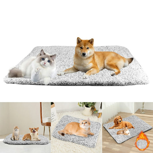 Self Heating Pet Pad Extra Warm Cat Dog Mat Thermal Pet Bed with Removable Cover for Indoor Outdoor Pets S//L/XL