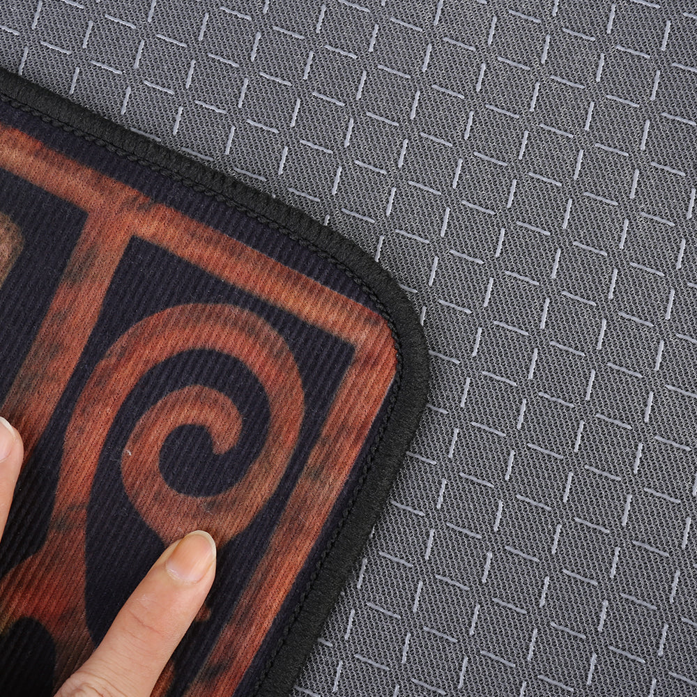 Outdoor Door Mat Slate Effect Half Moon Mat with Anti-slip Rubber Backing