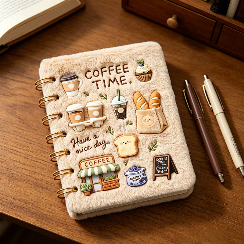 Coffee Style Compact Spiral Notebook Light Composition Book Kids Random Colours
