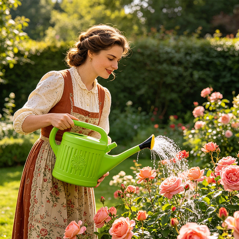 15L Plastic Garden Watering Can with Rose Head Indoor Outdoor Plants