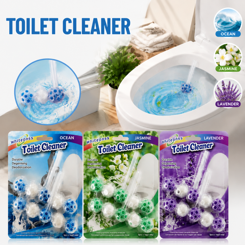3PCS Toilet Rim Block Cleaner Freshener Jasmine Ocean Lavender Scent