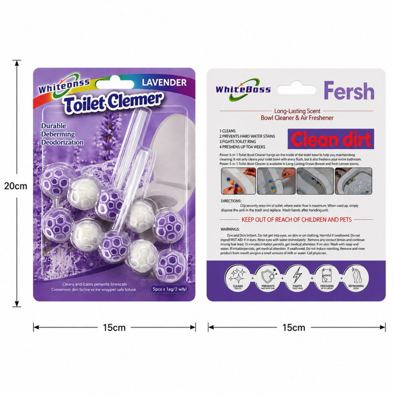 3PCS Toilet Rim Block Cleaner Freshener Jasmine Ocean Lavender Scent