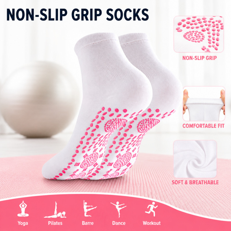 5 Pairs Women’s Grip Yoga Pilates Socks Non Slip Massage UK Size 4-8.5 Taichi