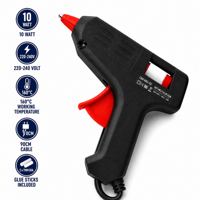 10W Hot Glue Gun Kit with 7mm Glue Sticks DIY Craft Repair Wood Metal Plastic