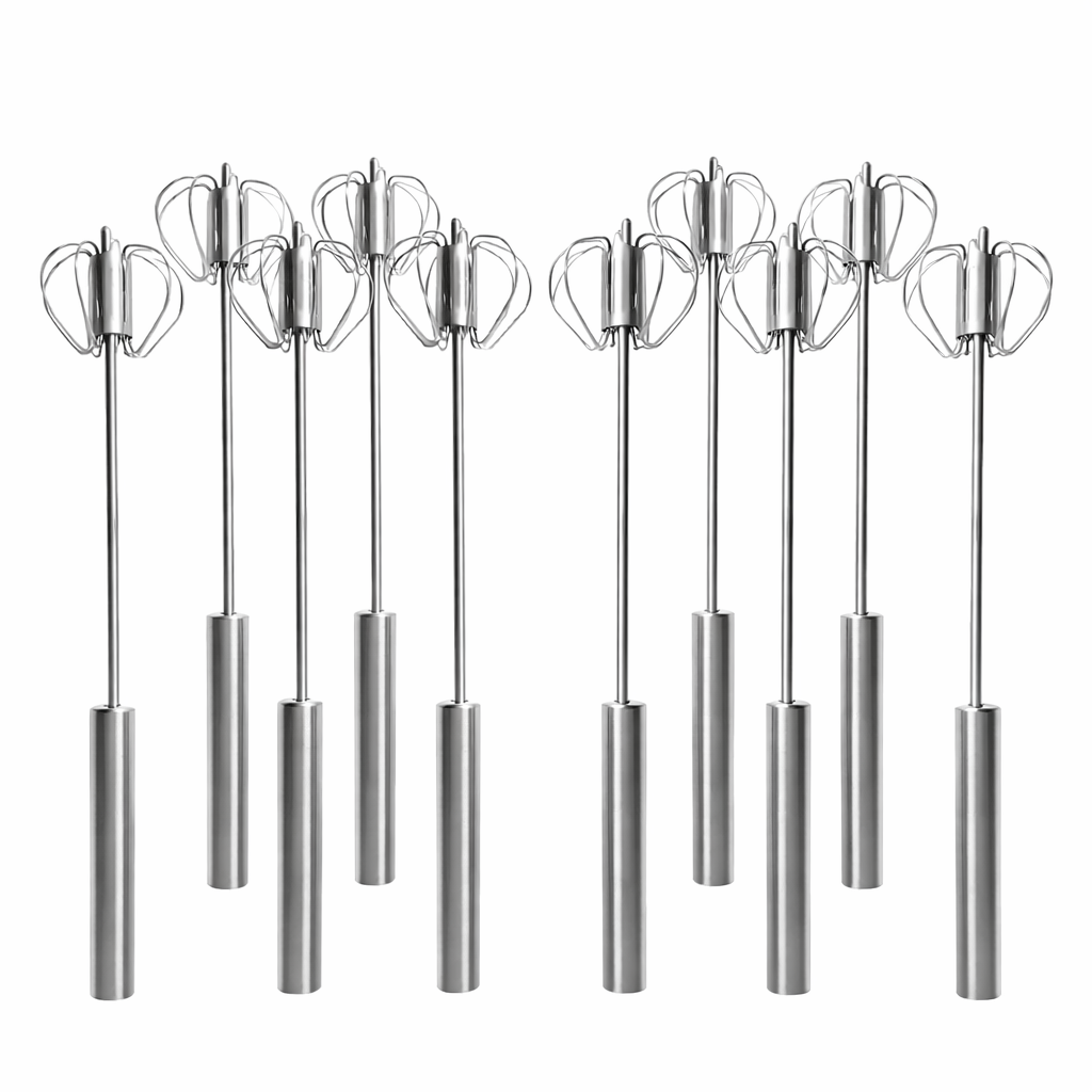 10PCS Semi Automatic Egg Whisk Stainless Steel Hand Push Mixer Beater Cooking