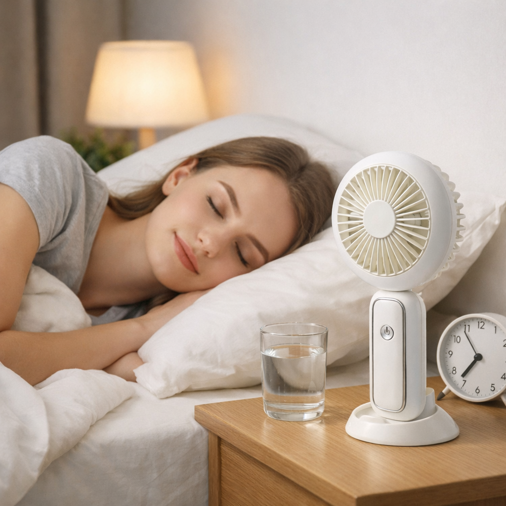 3 Pack LED Rechargeable Handheld Fan Folding Desk Fan w/ Base Travel Cooler