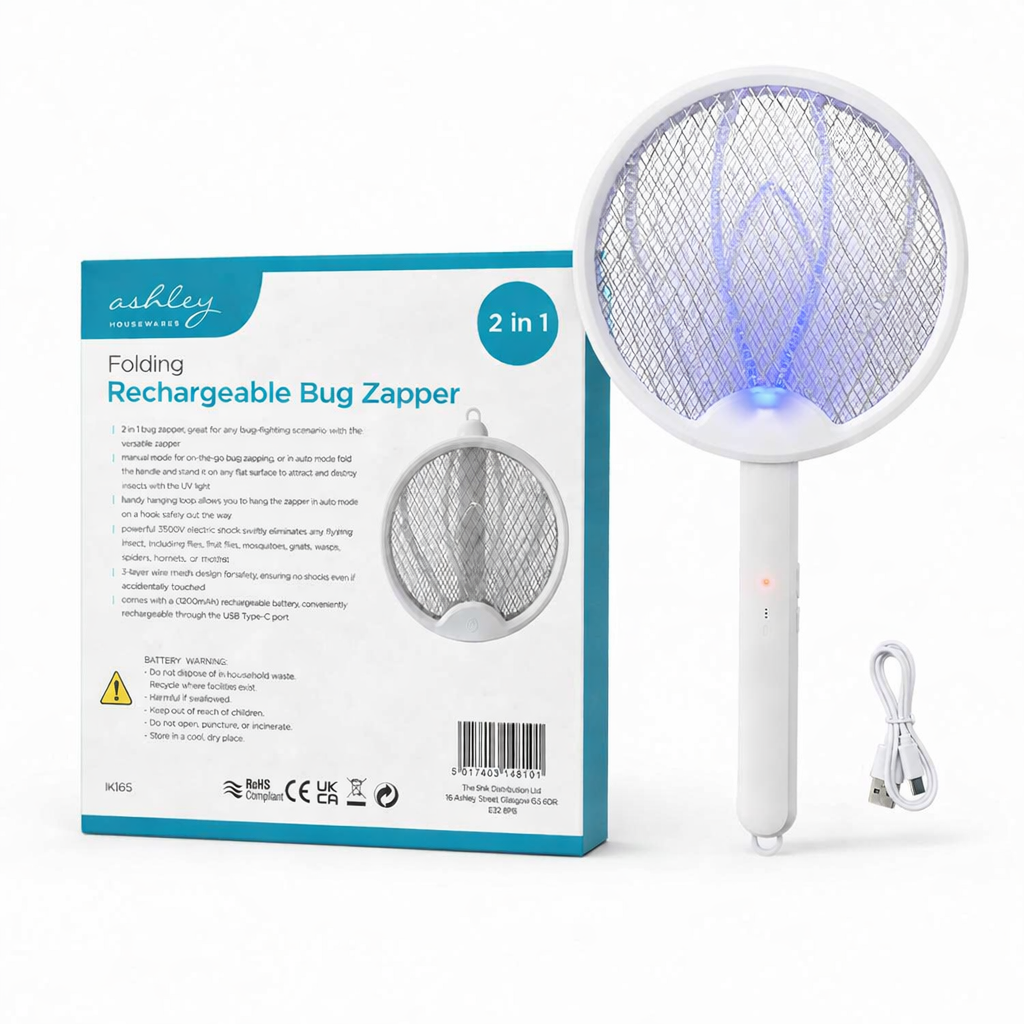 Electric Fly Swatter 3500V Rechargeable Fly Zapper USB-C Mosquito Killer