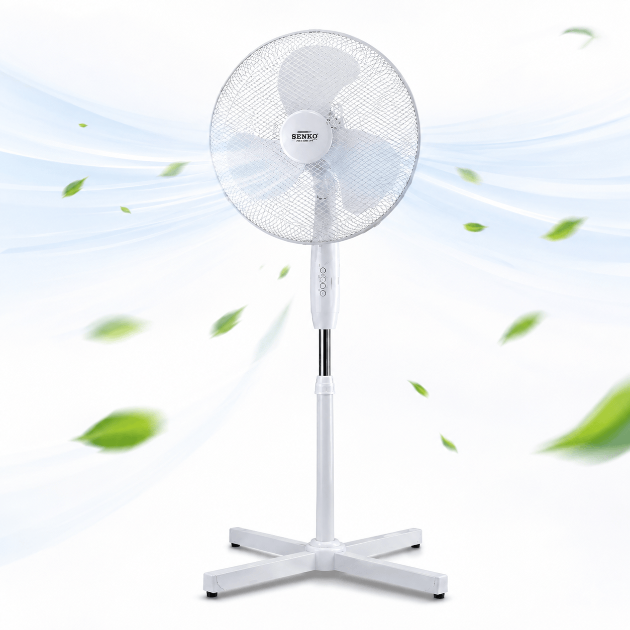 16" Pedestal Fan Cross Base Stand Fan 3 Speed Portable Home Office White