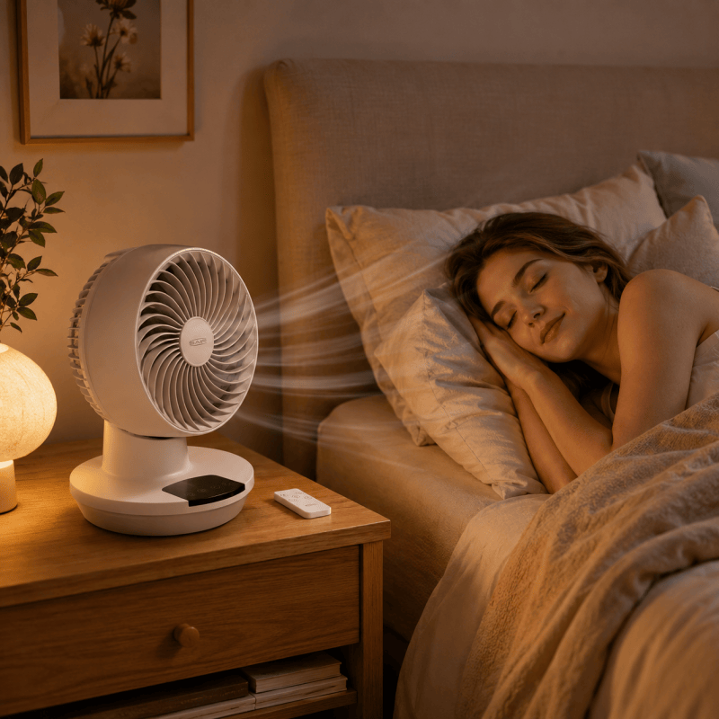 8" Remote Control Table Fan Air Circulator Desk Fan LED Display 3 Speed 50W