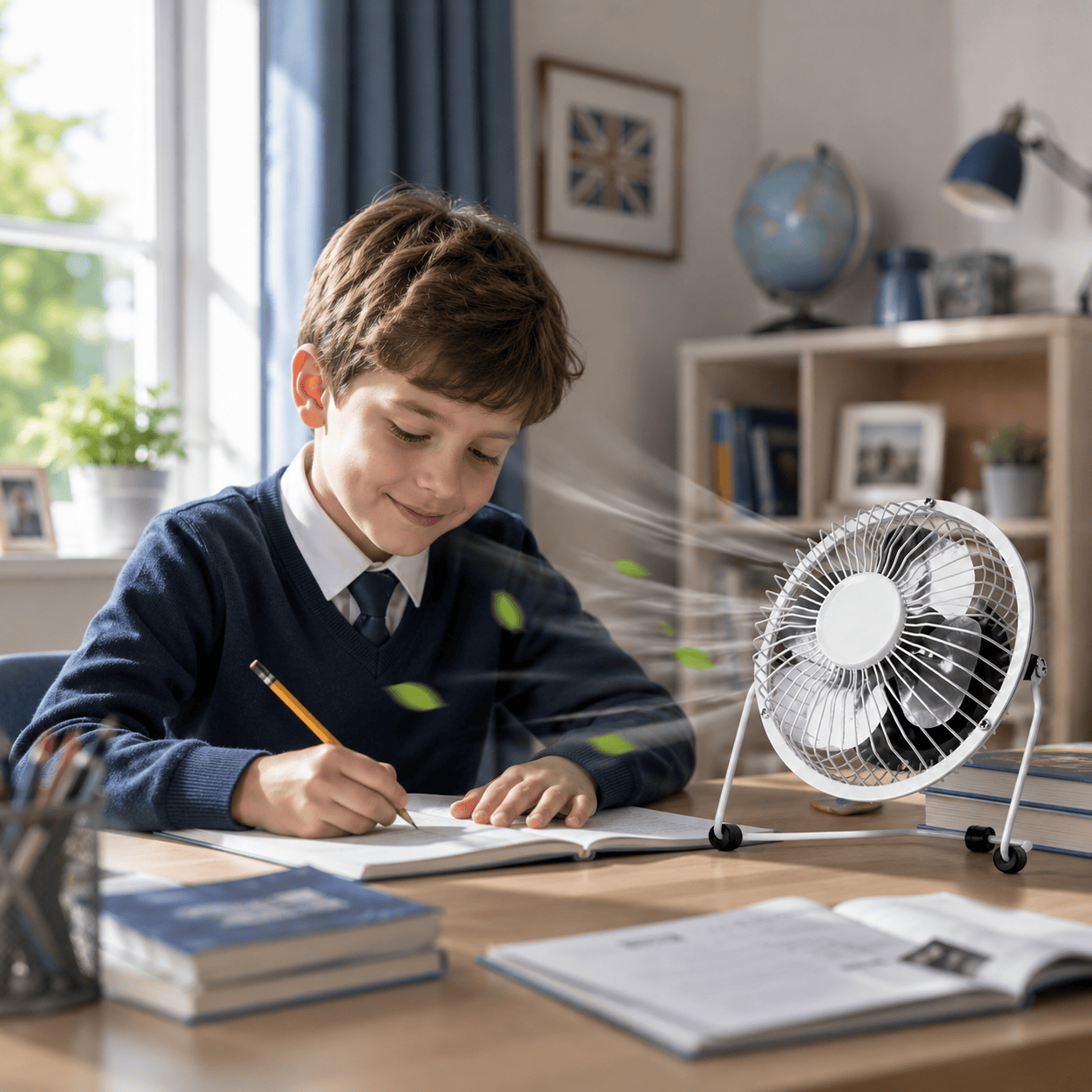 4" USB Desk Fan Mini Portable Cooling Fan Metal Frame for Office Laptop White