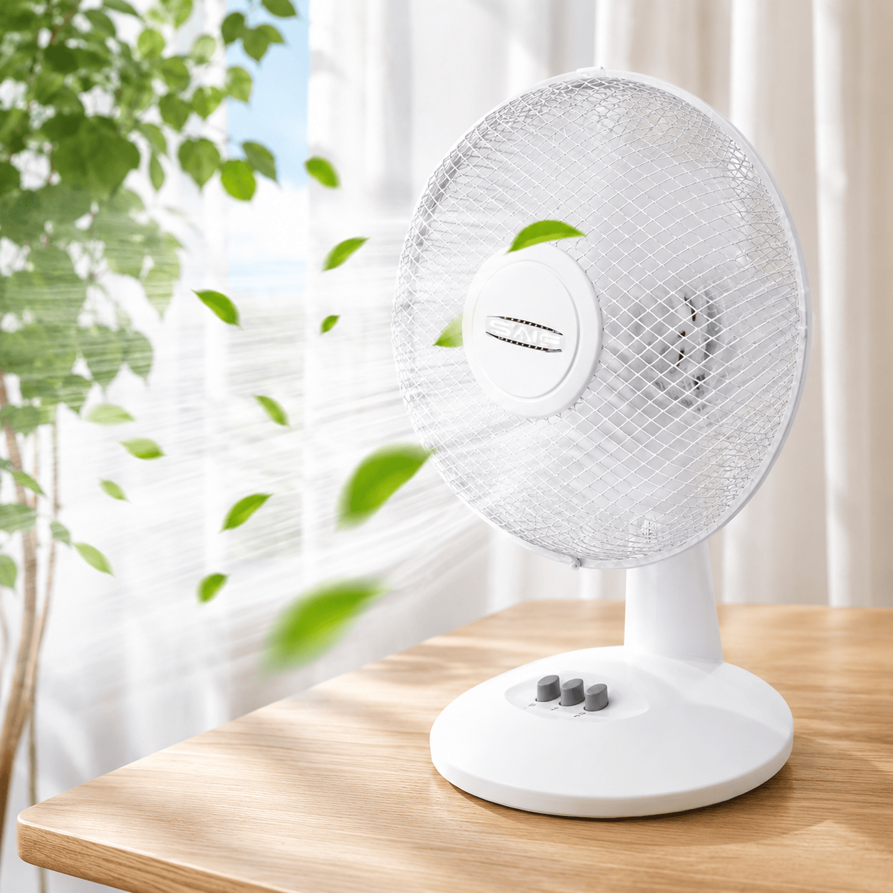 9" Desk Fan 2 Speed Electric Table Fan Adjustable Tilt Head Quiet White
