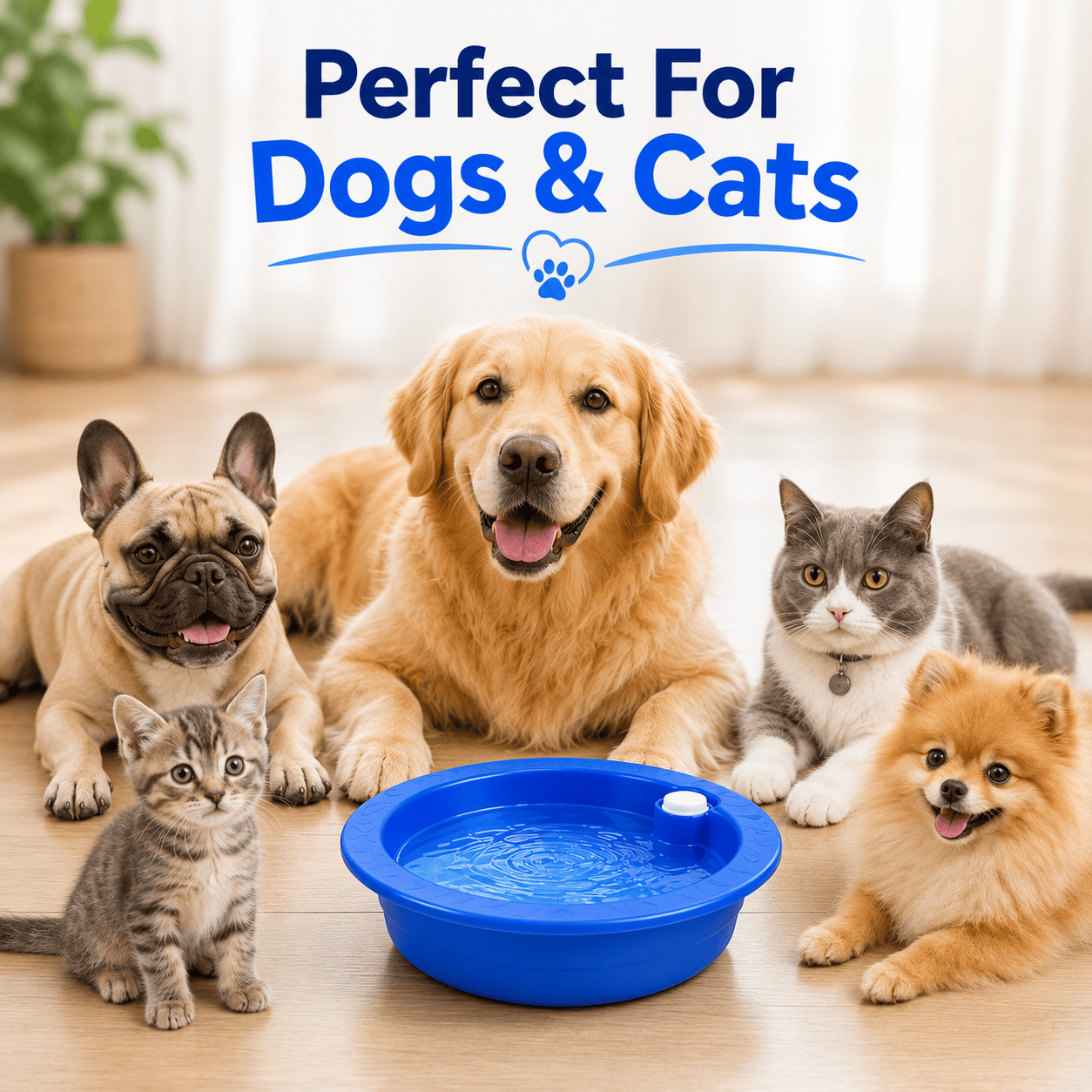 Dog Cat Cooling Water Bowl Freeze Activated Hydration Dish Summer Pet Bowl