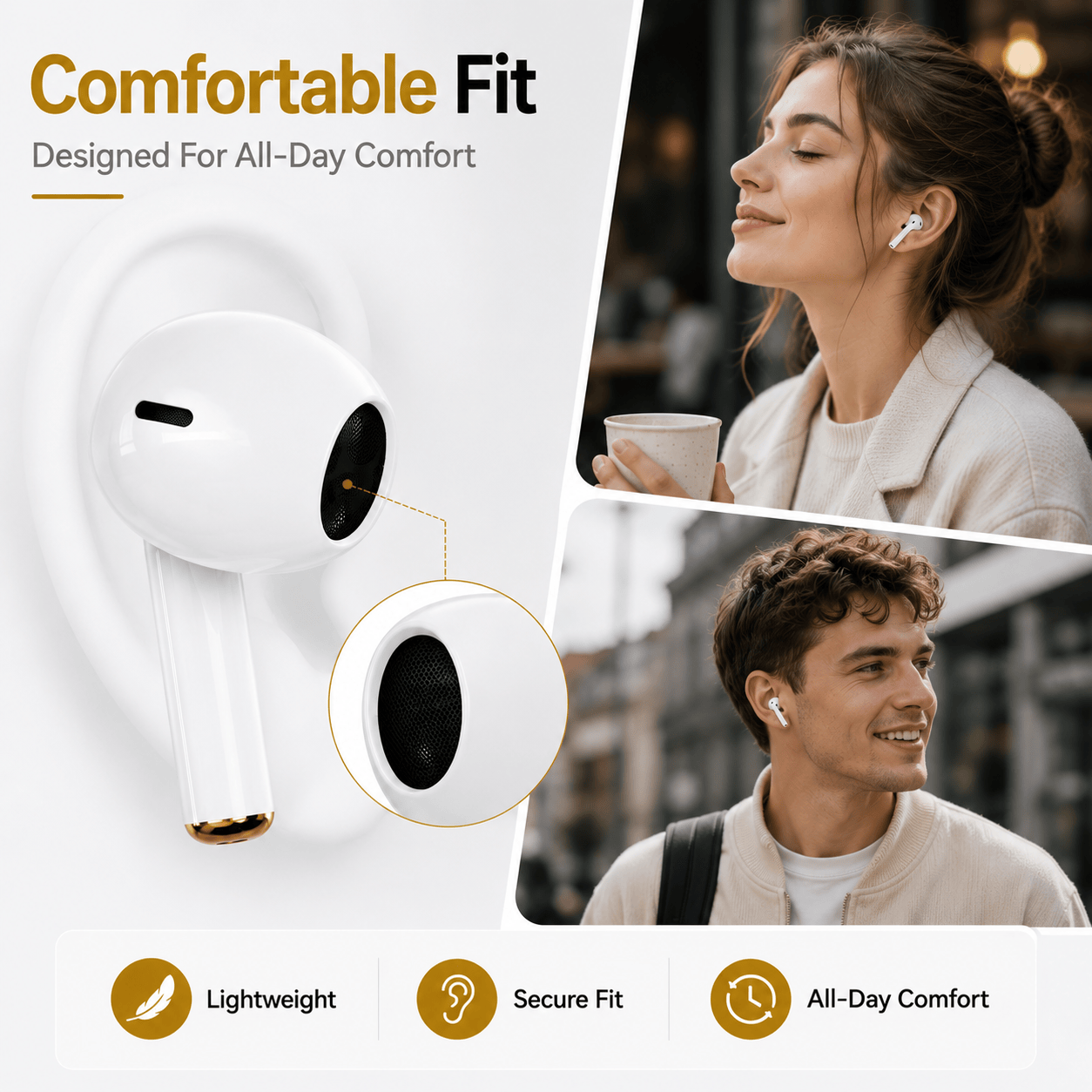 Wireless Earbuds Bluetooth Headphones LED Display Noise Cancelling Sports