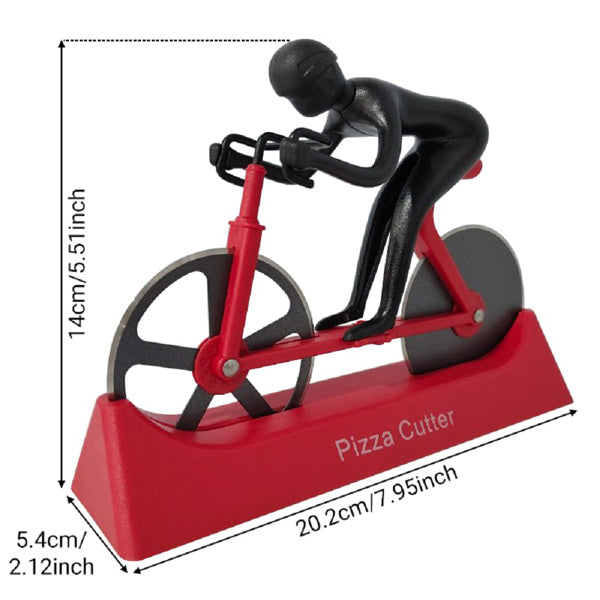 Pizza Cutters, Bicycle Pizza Cutter Dual Stainless Steel Super Sharp Blades Slicer with Non-Stick Coating