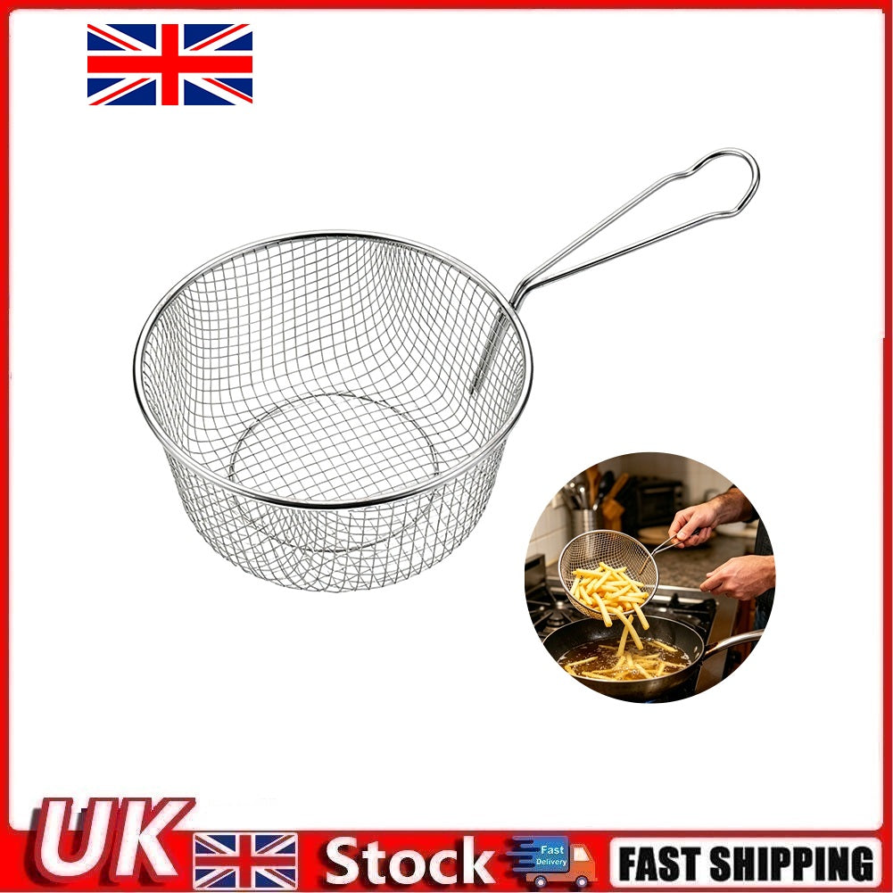 8 Inch Stainless Steel Fry Basket w/ Handle Deep Fryer Fries Chicken Shrimp