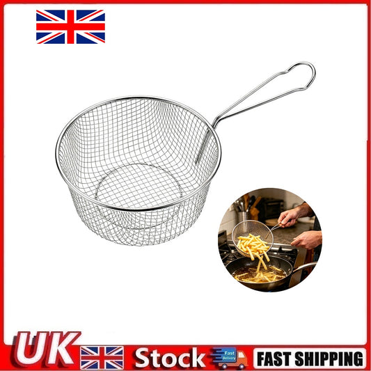 8 Inch Stainless Steel Fry Basket w/ Handle Deep Fryer Fries Chicken Shrimp