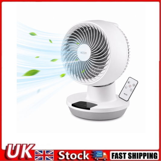 8" Remote Control Table Fan Air Circulator Desk Fan LED Display 3 Speed 50W
