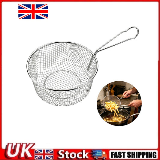 9 Inch Stainless Steel Fry Basket w/ Handle Deep Fryer Fries Chicken Shrimp
