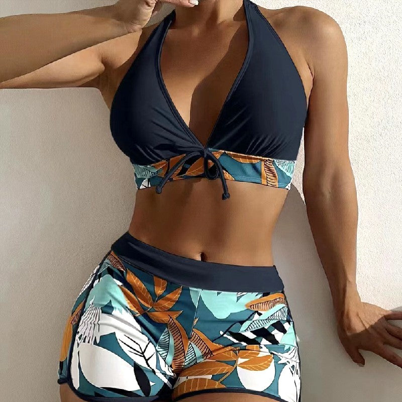 Women's Bikini Set Padded Push Up Crop Tops Boy Shorts Swimsuit Swimwear Bathing
