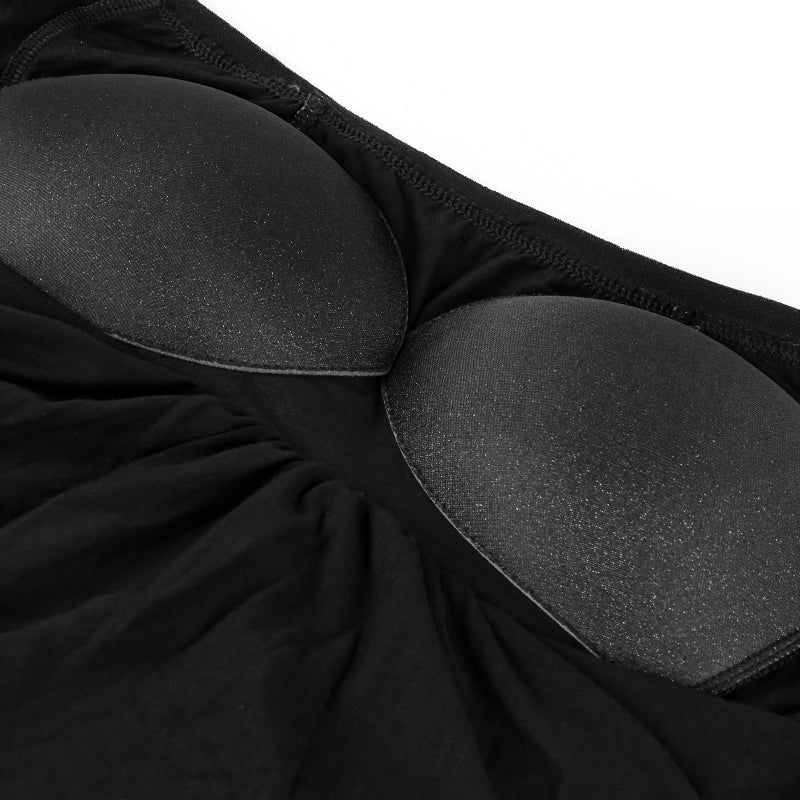 Women Camisole Built in Bra Pleated Vest Loose Fit Flowy Tank Top with Shelf Bra - Black XL 2XL 3XL 4XL