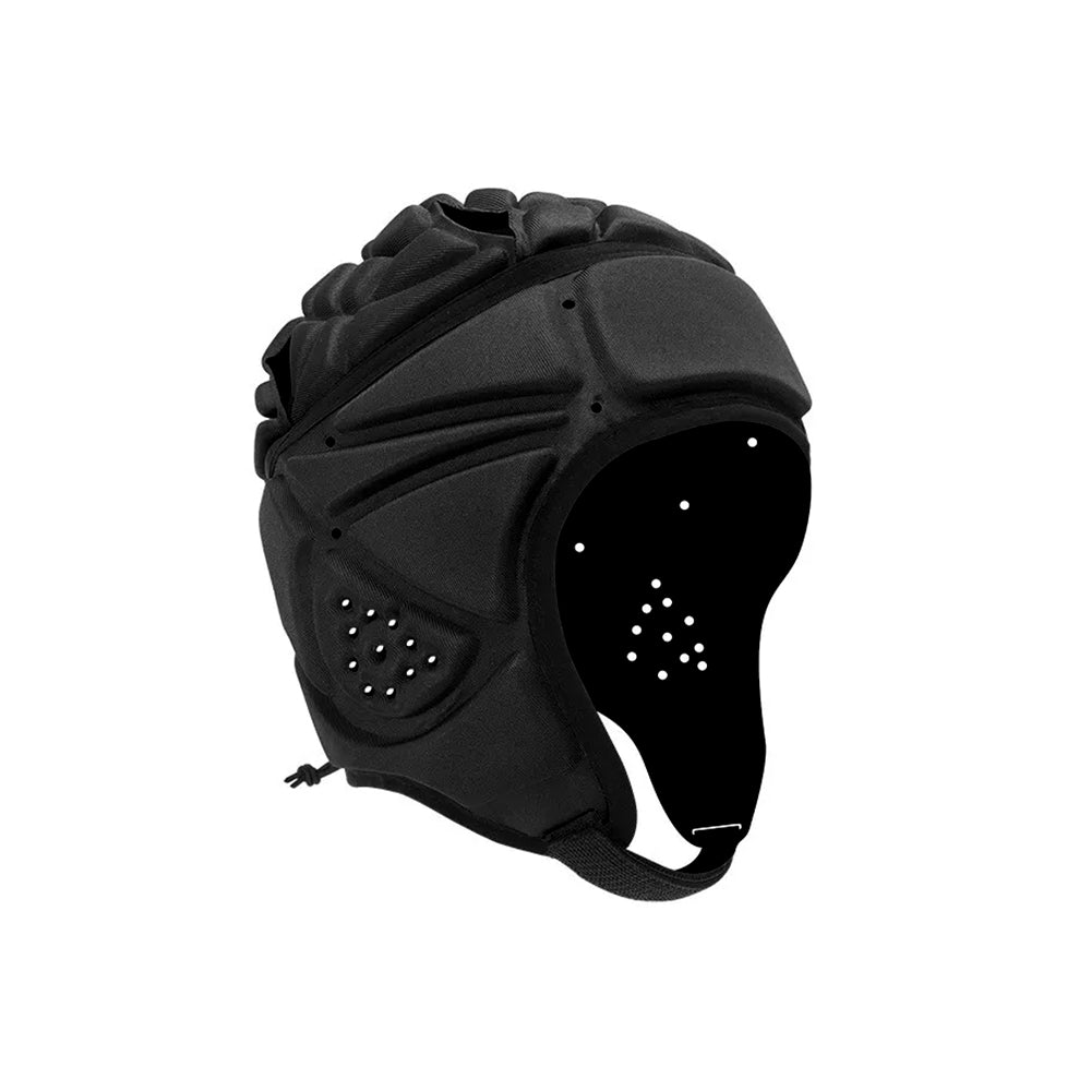 Rugby Helmet Headguard Soft Helmet Headgear for Soccer Scrum Cap Head Protector - Black