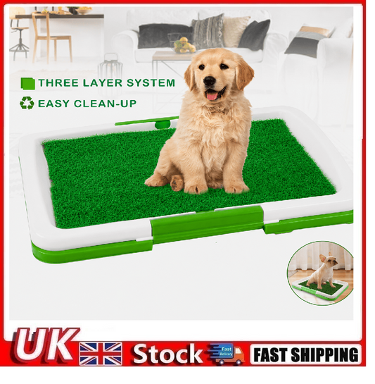 Dog Grass Pad with Tray Artificial Grass Puppy Toilet Training Mat 52x45.5cm