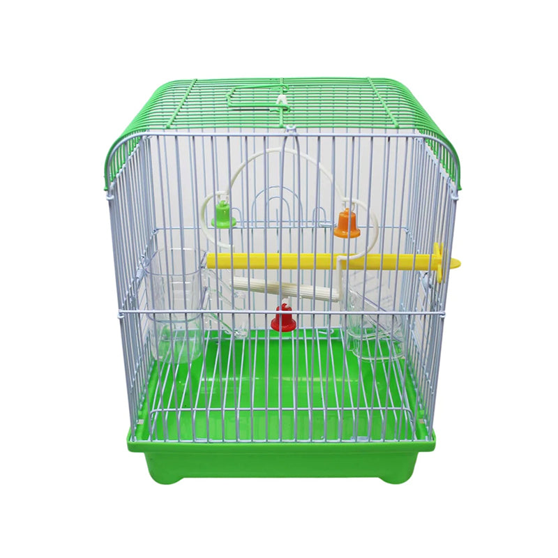 Small Bird Cages 22cm x 27cm for Canaries, Budgies, Finches, Metal, Accessories - Random Colour