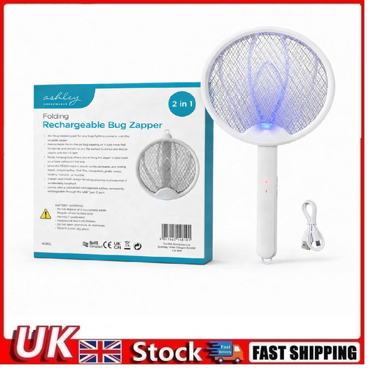Electric Fly Swatter 3500V Rechargeable Fly Zapper USB-C Mosquito Killer