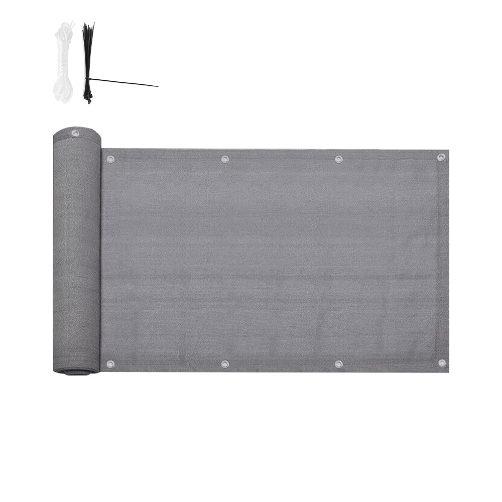 4.8m Garden Balcony Fence Cover Cloth Privacy Screen Fabric Shade Tarp Netting Mesh Cloth - Grey