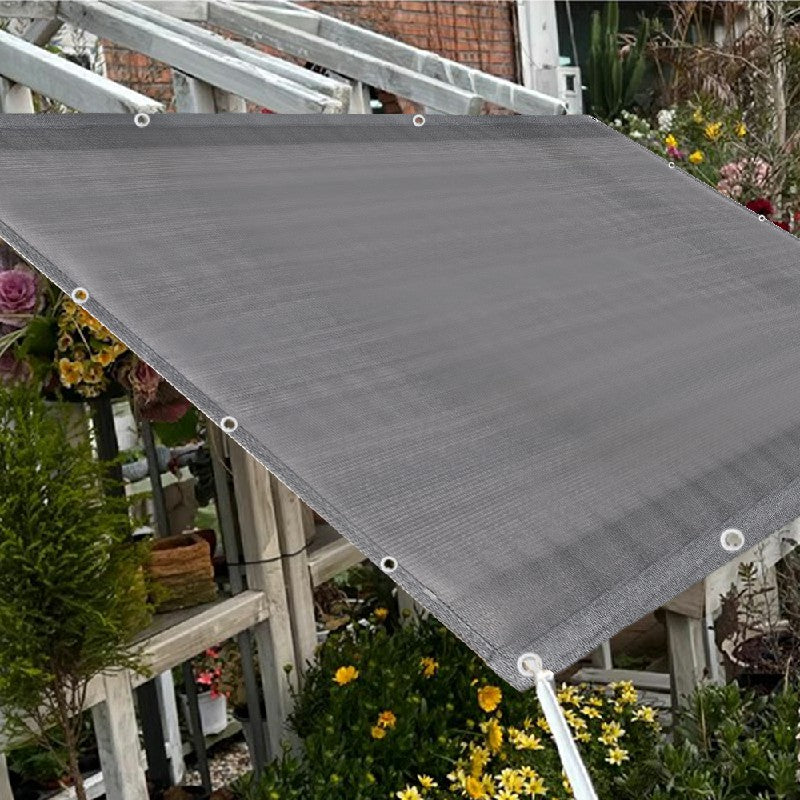 4.8m Garden Balcony Fence Cover Cloth Privacy Screen Fabric Shade Tarp Netting Mesh Cloth - Grey
