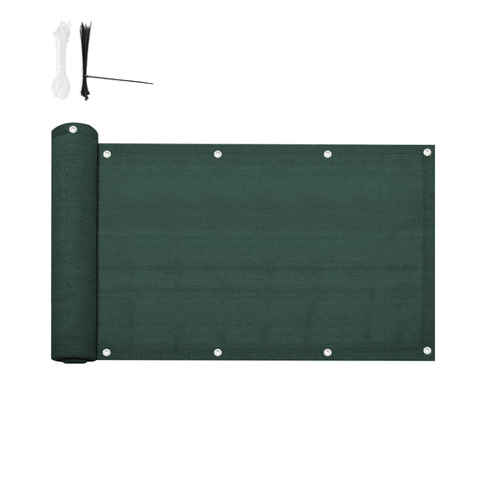 4.8m Garden Balcony Fence Cover Cloth Privacy Screen Fabric Shade Tarp Netting Mesh Cloth - Green