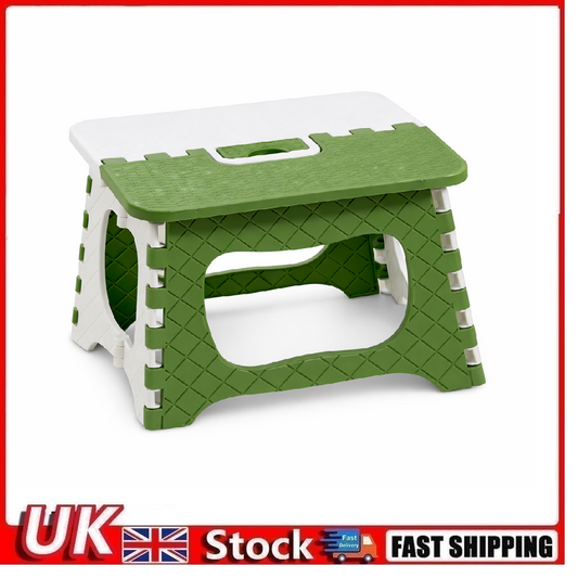 Heavy Duty Folding Step Stool Green Anti-Slip Camping Stool 300lb Capacity