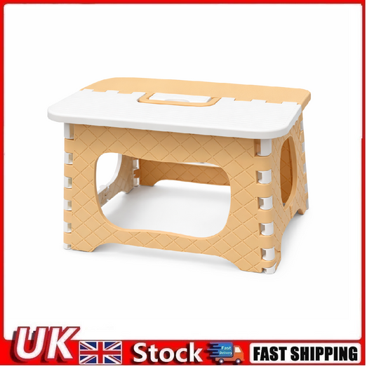 Heavy Duty Folding Step Stool Yellow Anti-Slip Camping Stool 300lb Capacity