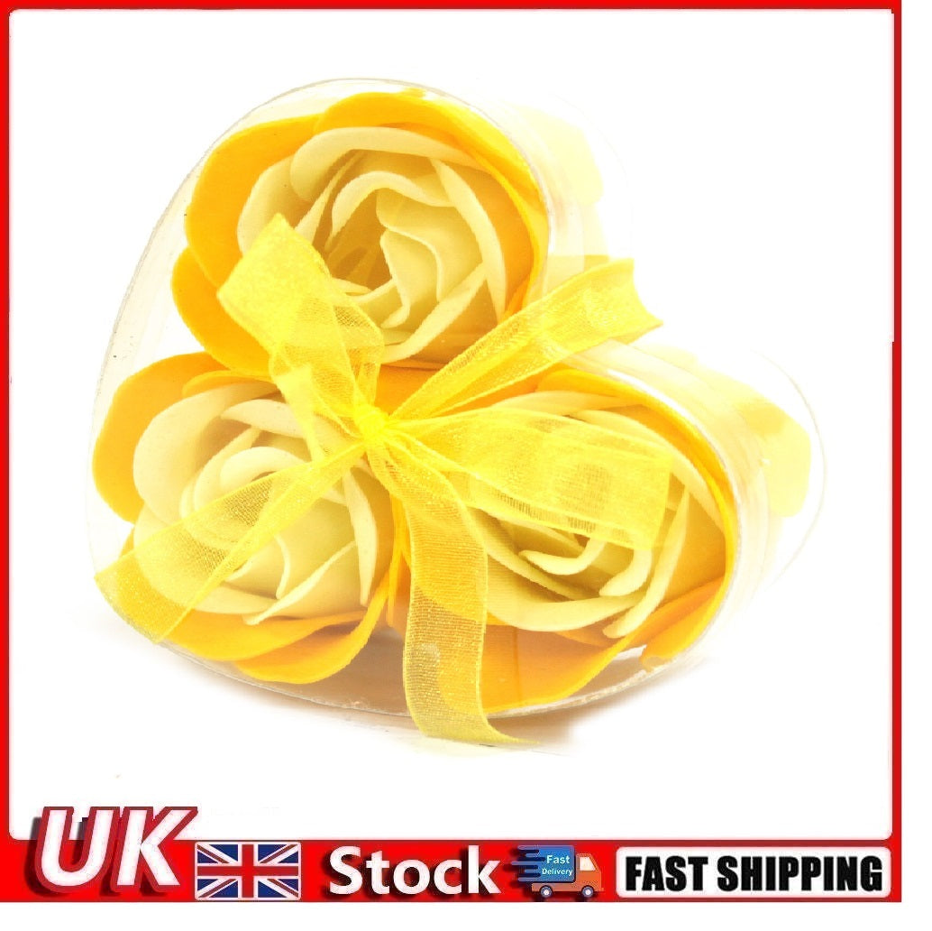 Set of 3 Soap Flower Heart Box - Spring Roses - Per case: 1.000 Piece