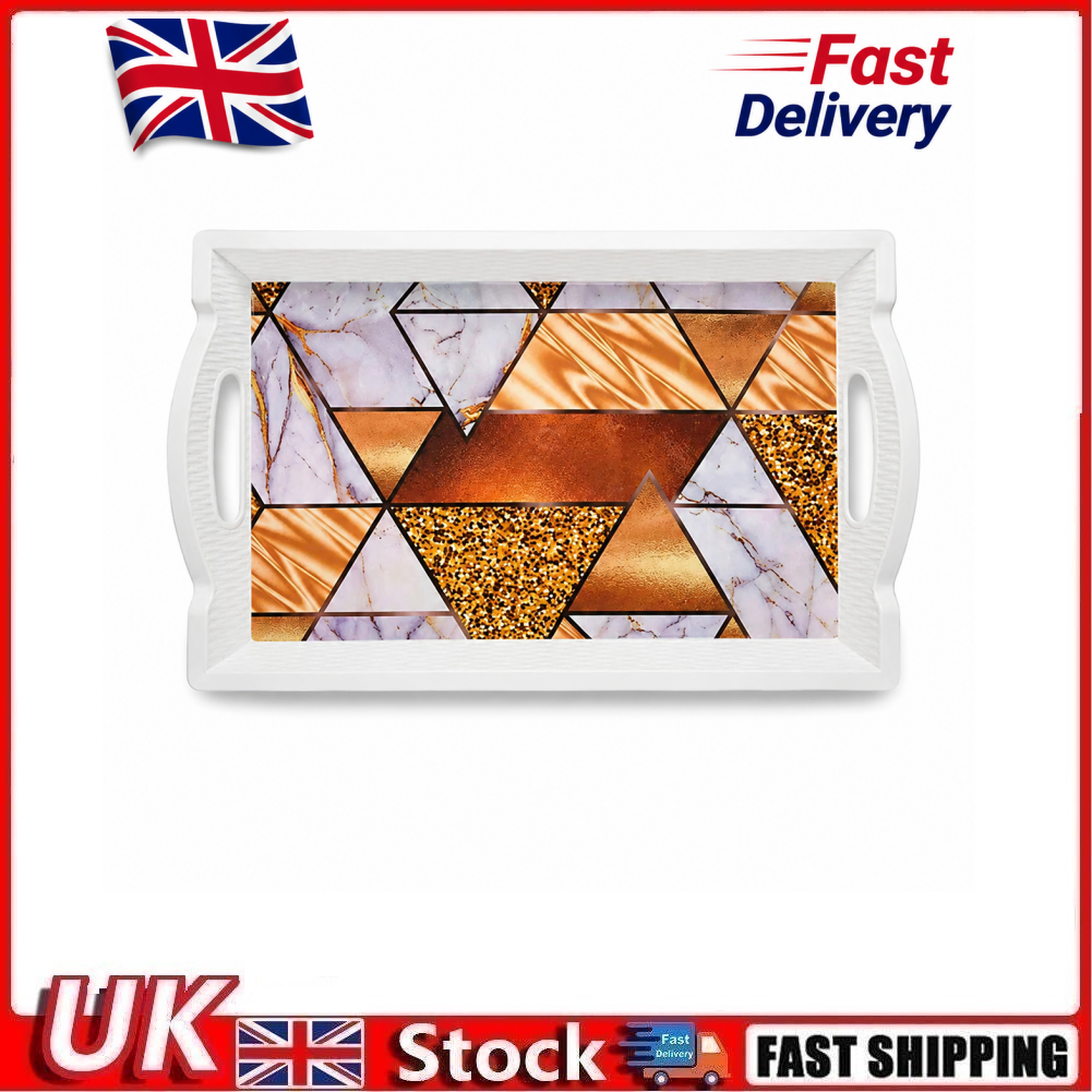 Plastic Serving Tray with Grip Handles – 41 x 21cm Food Preparation & Breakfast Tray for Tea, Snacks, and Bed Serving