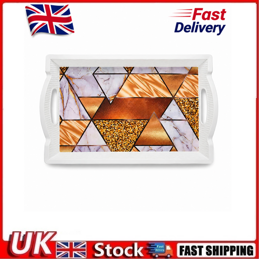 Plastic Serving Tray with Grip Handles – 41 x 21cm Food Preparation & Breakfast Tray for Tea, Snacks, and Bed Serving