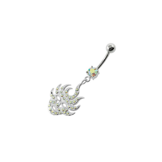 Multi Jeweled Burning Mask Belly Button Ring