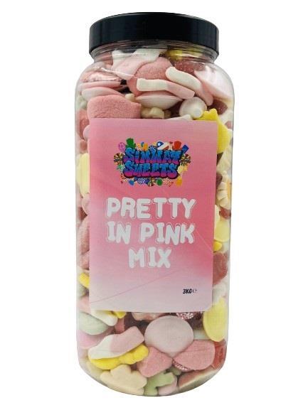 Simway Sweets Pretty In Pink Mix Sweet Gift Huge Mega 3KG Candy Jar