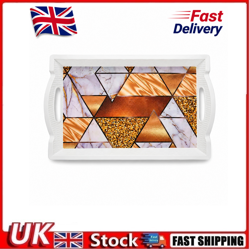 Serving Tray with Grip Handles – 49 x 31cm Plastic Food & Breakfast Tray for Tea, Meal Prep & Bed Dining