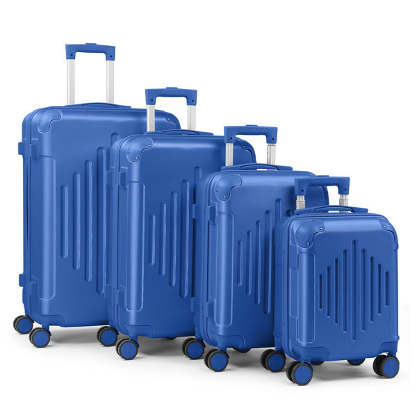 Premium ABS Luggage Set with Diamond Pattern & Non-TSA Locks (4-Piece, Navy Blue) 77.00×48.00×29.00cm (13.2kg)