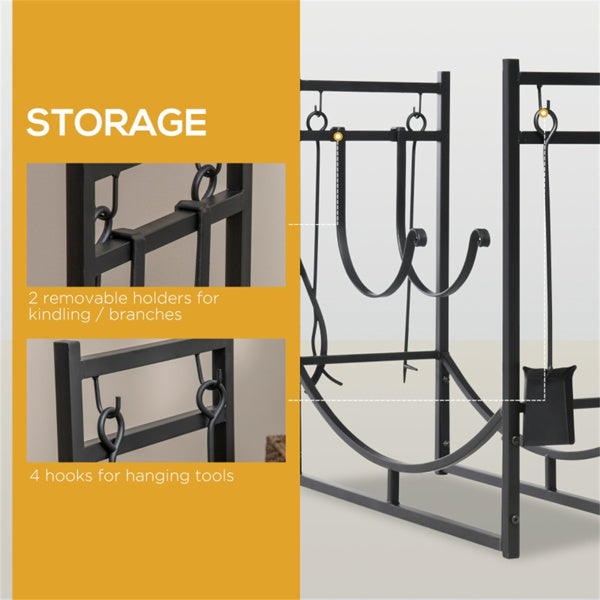 Black Firewood Rack 33" L x 13" W x 30" H