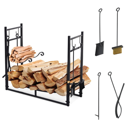 Black Firewood Rack 33" L x 13" W x 30" H