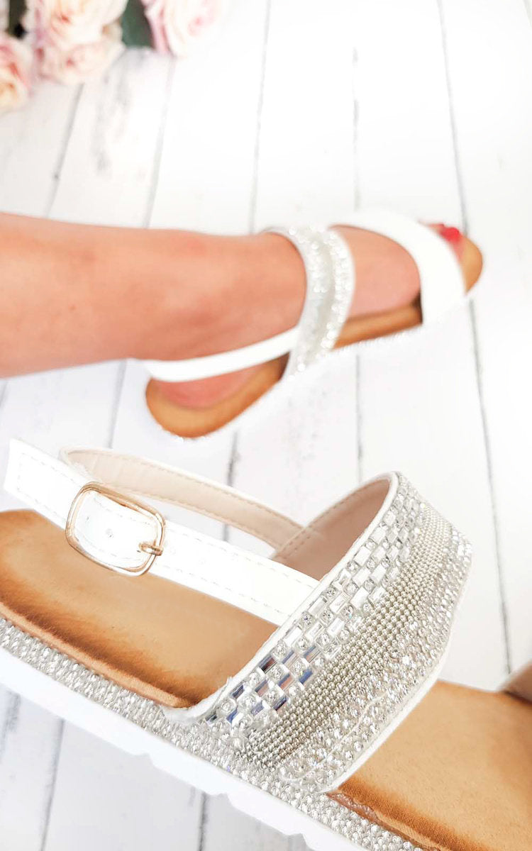 Double Strapped Embellished Sandals