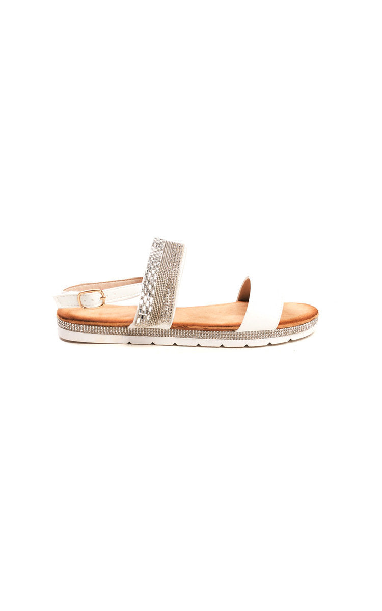 Double Strapped Embellished Sandals