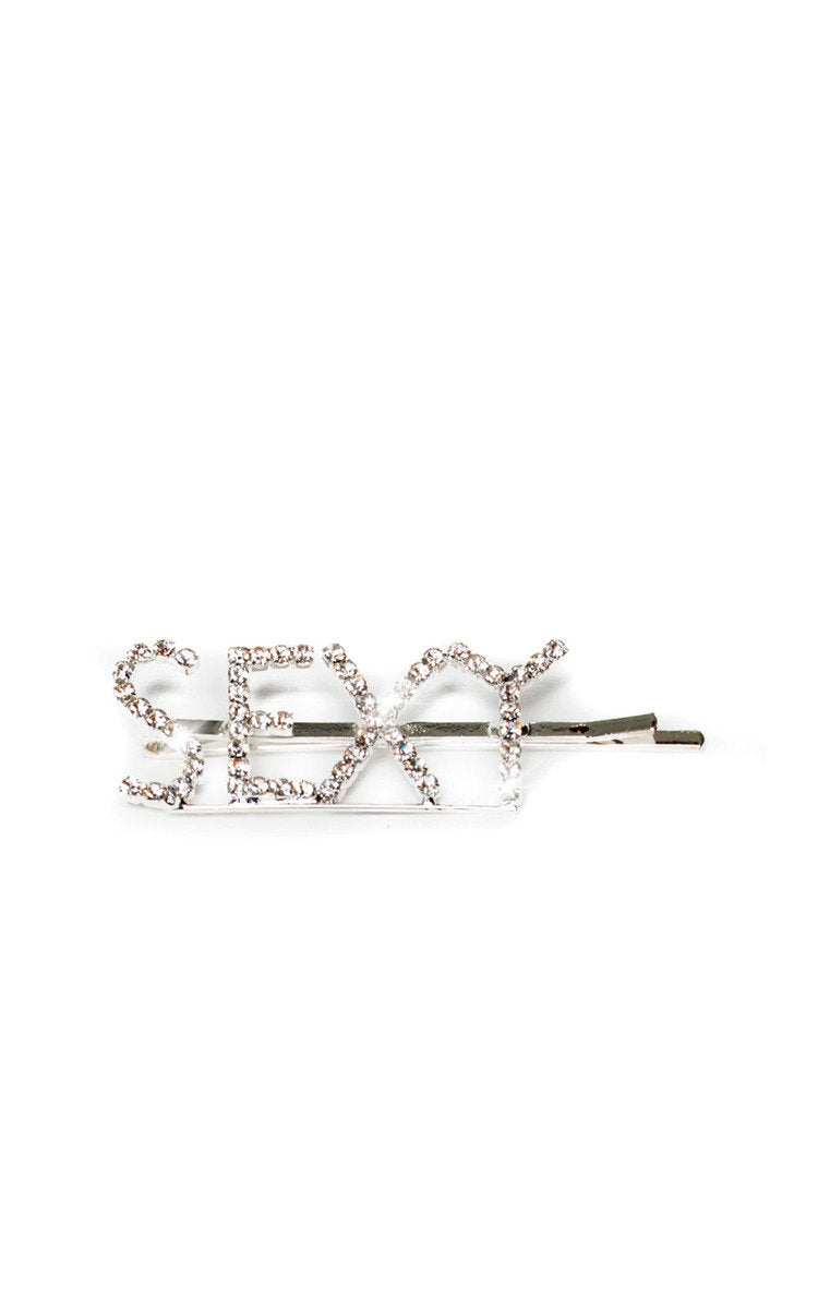 Slogan Diamante Detail Hair Clip