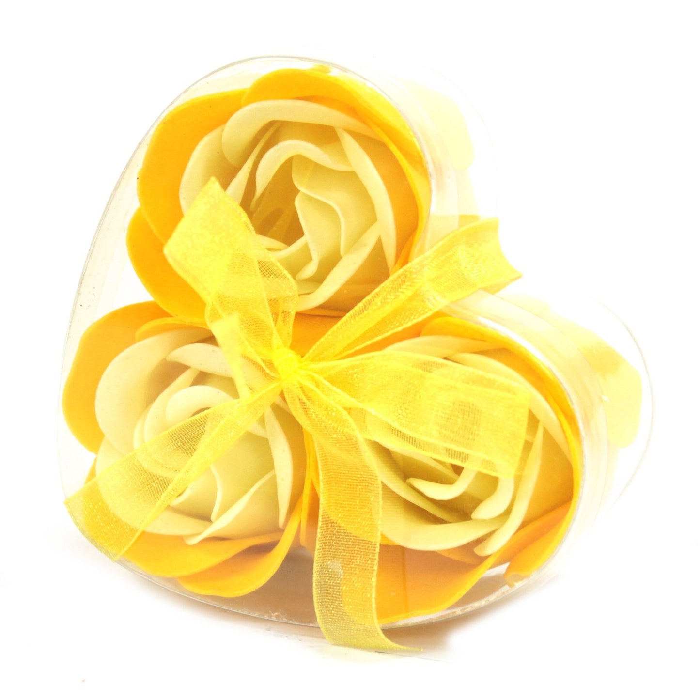 Set of 3 Soap Flower Heart Box - Spring Roses - Per case: 1.000 Piece