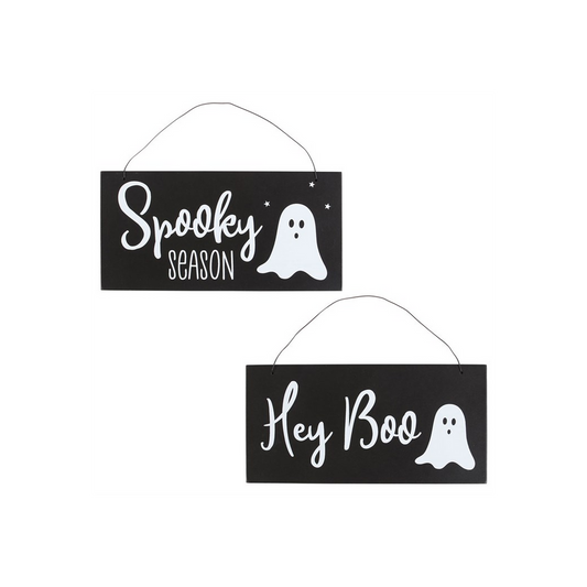Set of 2 Hey Boo Signs